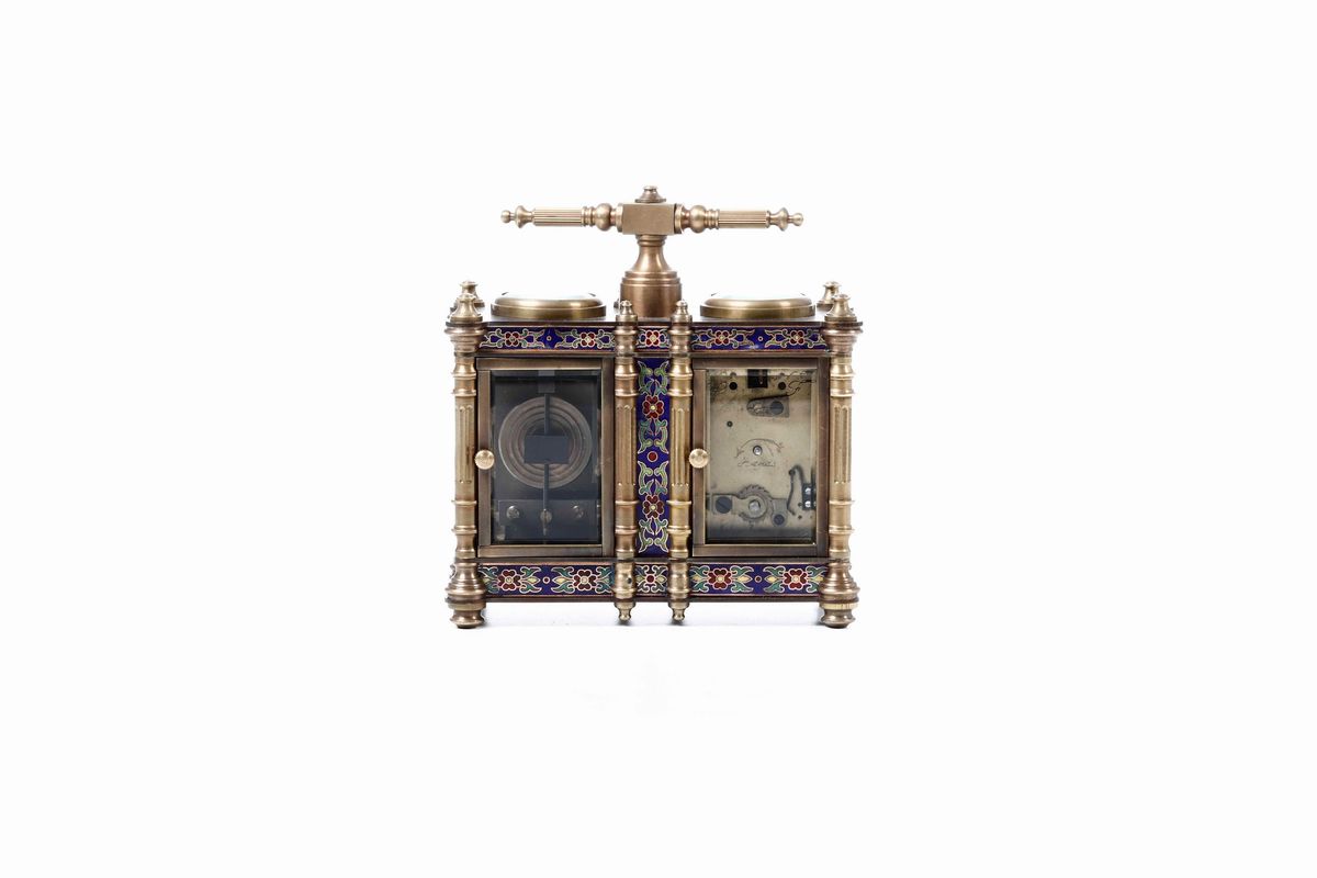 Orologio Barometro Smaltato, XIX Secolo