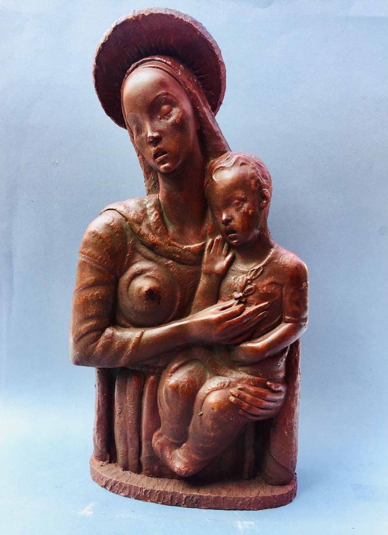 Scultore italiano, anni'30 Madonna con Bambino  - Auction Ancient and Modern: 290 lots from a private collection | Cambi Time - Cambi Casa d'Aste