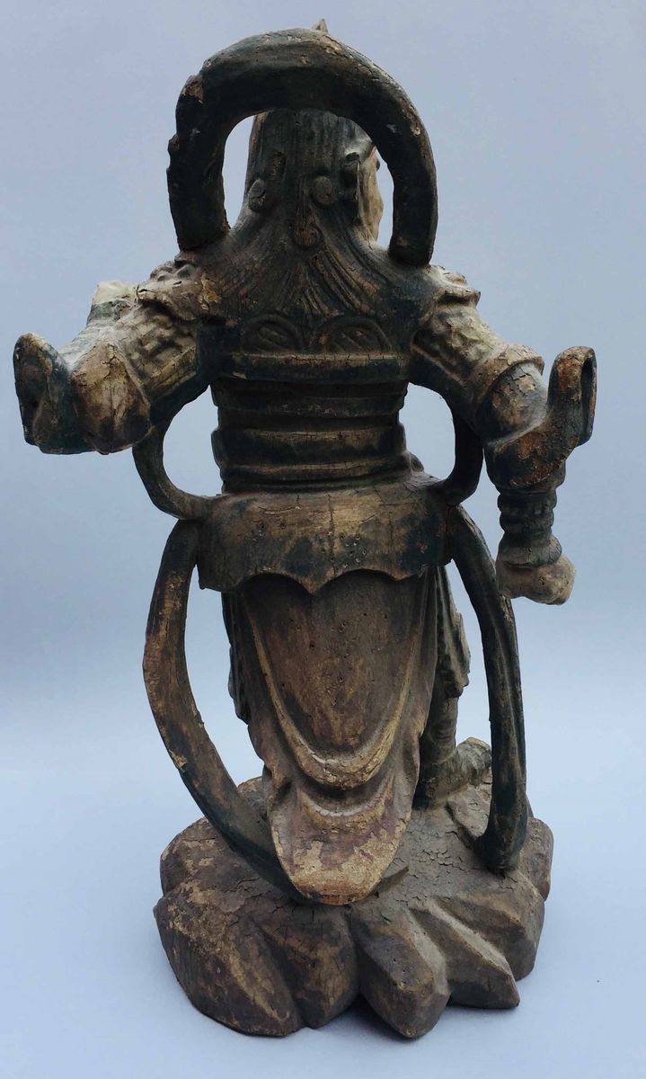 Cina. Guerriero. Scultura Policroma in Legno
