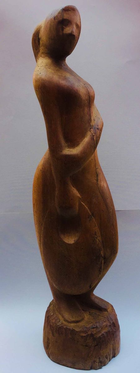 Scultore Italiano Anni'40 Figura Femminile Stilizzata