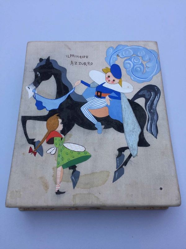 Emma Bonazzi (1881 - 1959), scatola dipinta anni'30 Il Principe Azzurro