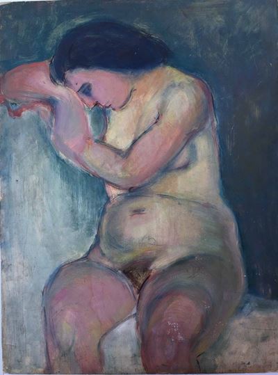 Anonimo della Prima Metà del XX Secolo Nudo Femminile Reclinato