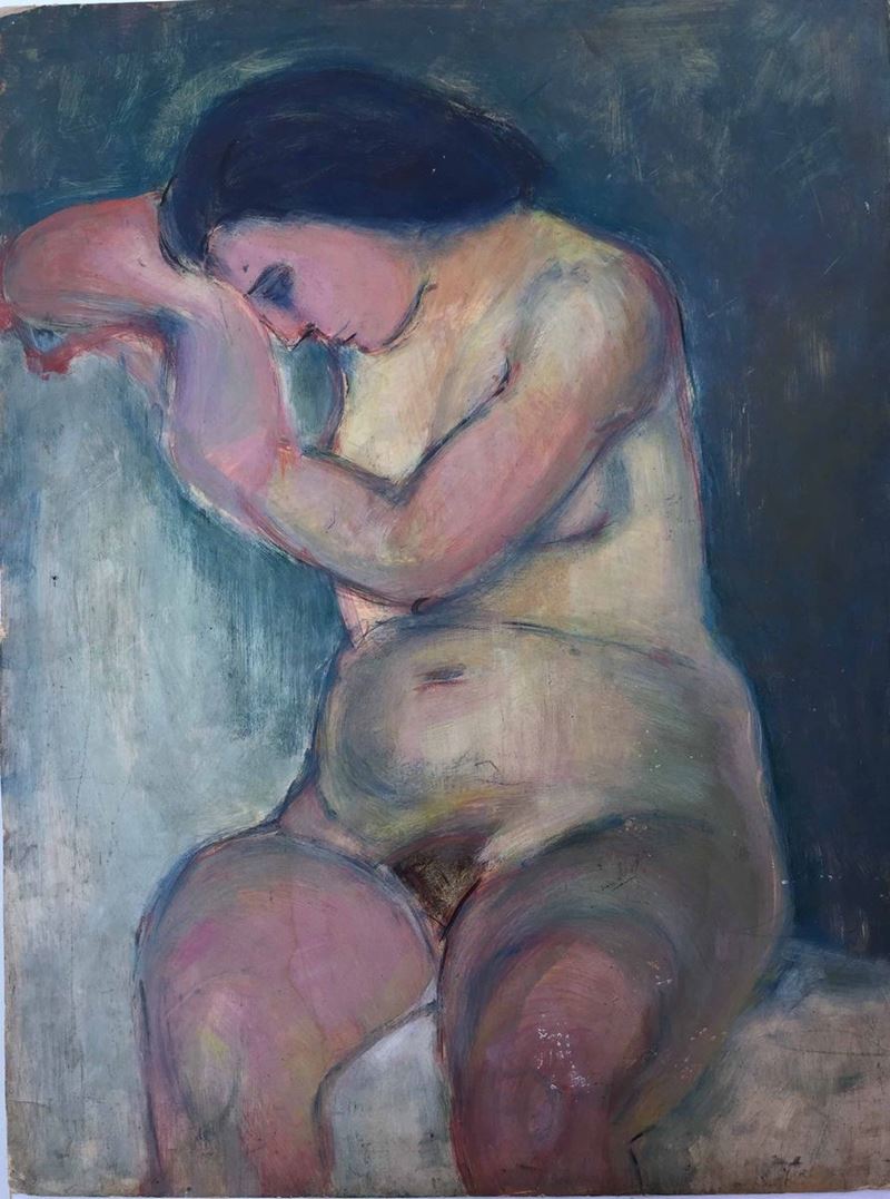Anonimo della prima metà del XX secolo Nudo femminile reclinato  - Auction Ancient and Modern: 290 lots from a private collection | Cambi Time - Cambi Casa d'Aste