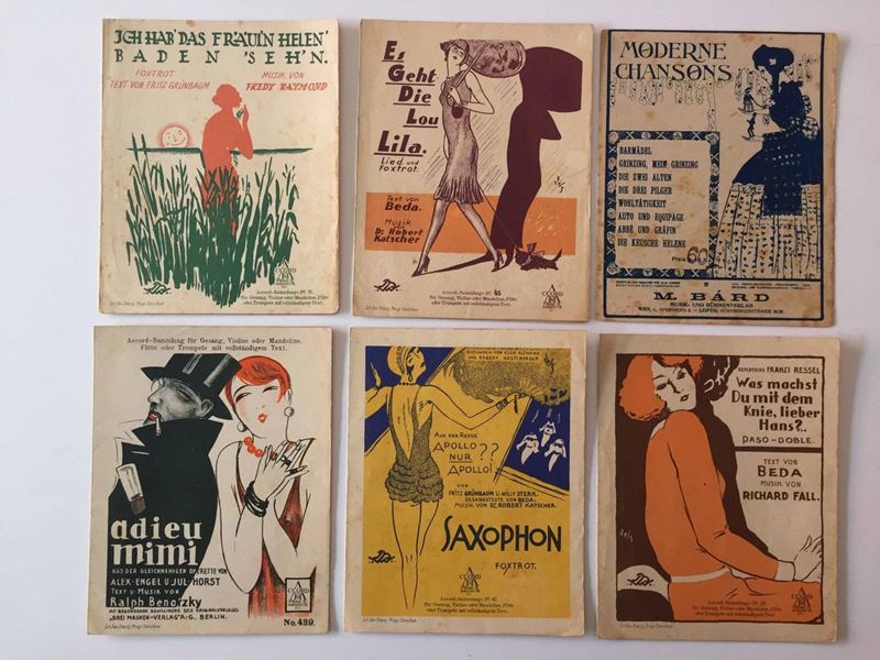 Vienna, anni'20. Sette spartiti, illustratori diversi  - Auction Fine Art February | Cambi Time - Cambi Casa d'Aste