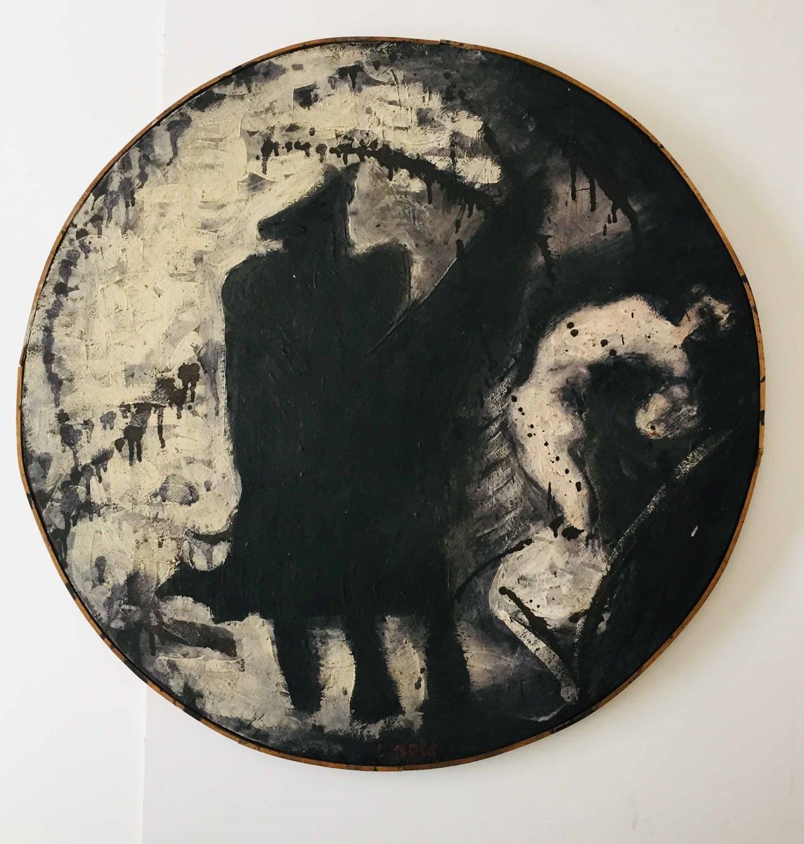 Coppia di Dipinti Rotondi. Firma Non Identificata, Anni'50