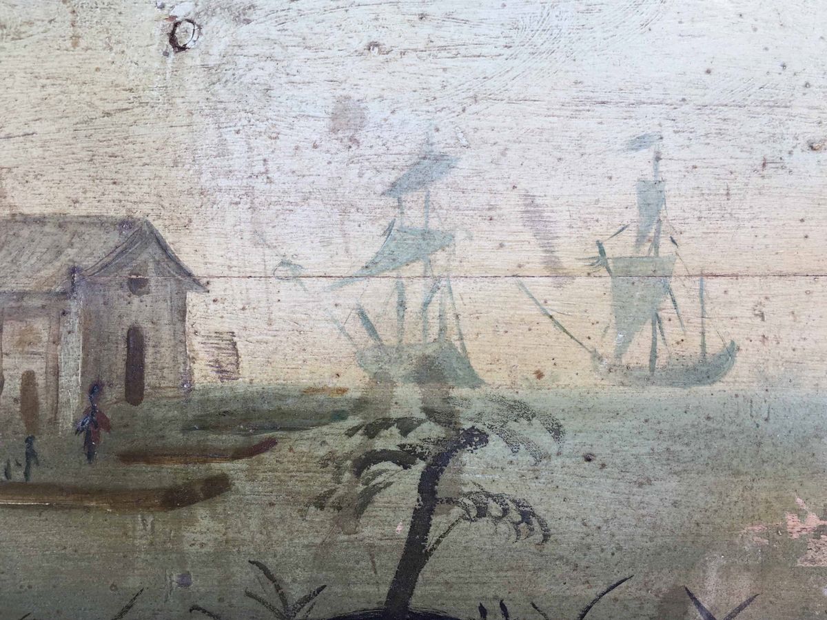 Scuola Veneta del XVIII Secolo Capriccio con Laguna