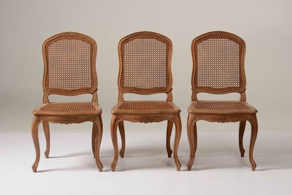 Tre sedie in stile Luigi XV