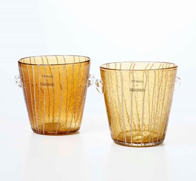 Coppia di Portaghiacciomurano, Venini per Disaronno, 1980-1990 Circa