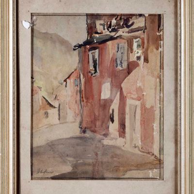 Pittore del XX Secolo Strada con Case