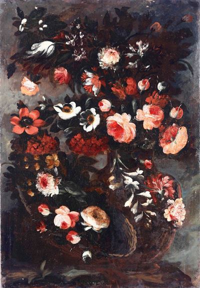 Scuola del XVIII Secolo Natura Morta con Vaso di Fiori
