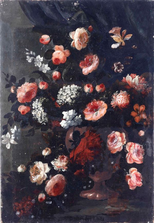 Scuola del XVIII secolo Natura morta con vaso di fiori