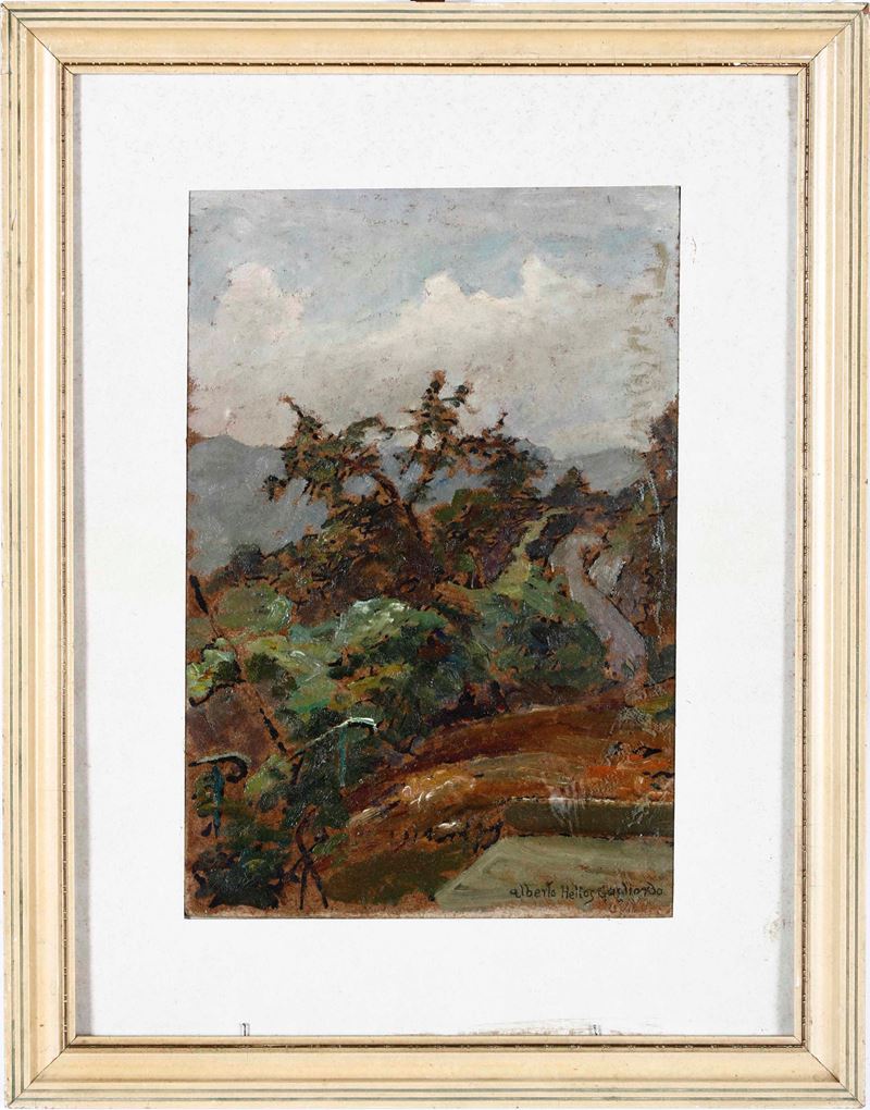Alberto Helios Gagliardo : Paesaggio  - olio cartone - Auction 19th and 20th Century Paintings | Cambi Time - I - Cambi Casa d'Aste