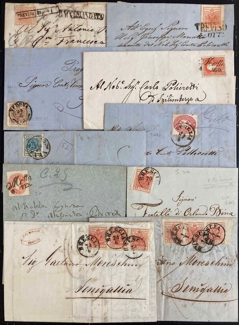 1850/1863, LOMBARDO VENETO, 57 LETTERE  - Auction Philately - Cambi Casa d'Aste