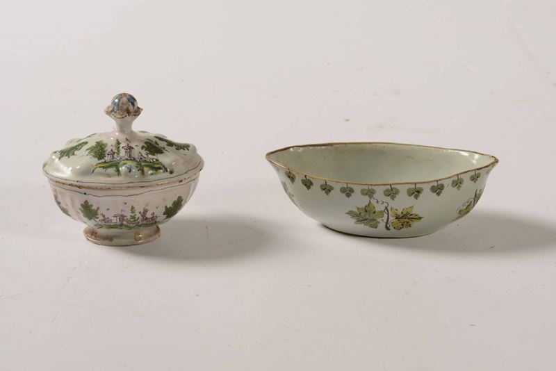 Lotto di una ciotola e una zuppiera, probabilmente Pavia, XVIII-XIX secolo  - Asta Una Proprietà Lombarda | Cambi Time - Cambi Casa d'Aste