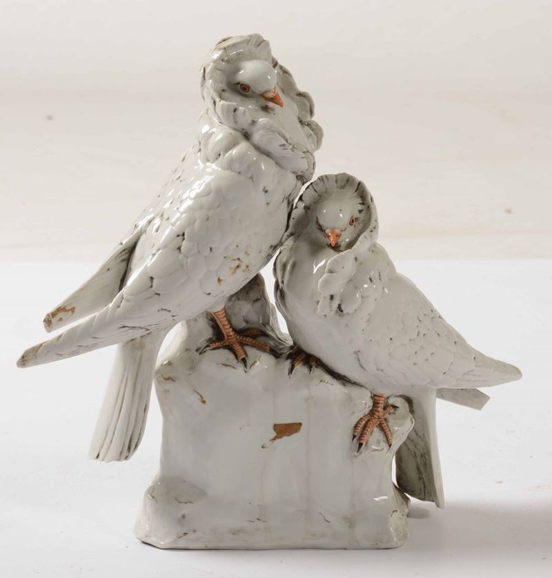 Gruppo con colombe, XX secolo  - Auction Ceramics | Cambi Time - I - Cambi Casa d'Aste