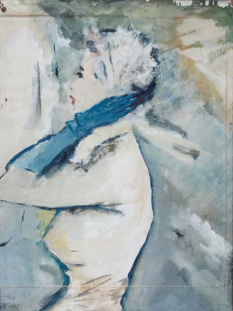 Anonimo del XX secolo Ritratto di signora  - acquerello su carta - Auction Paintings from the 19th-20th centuries - Cambi Casa d'Aste