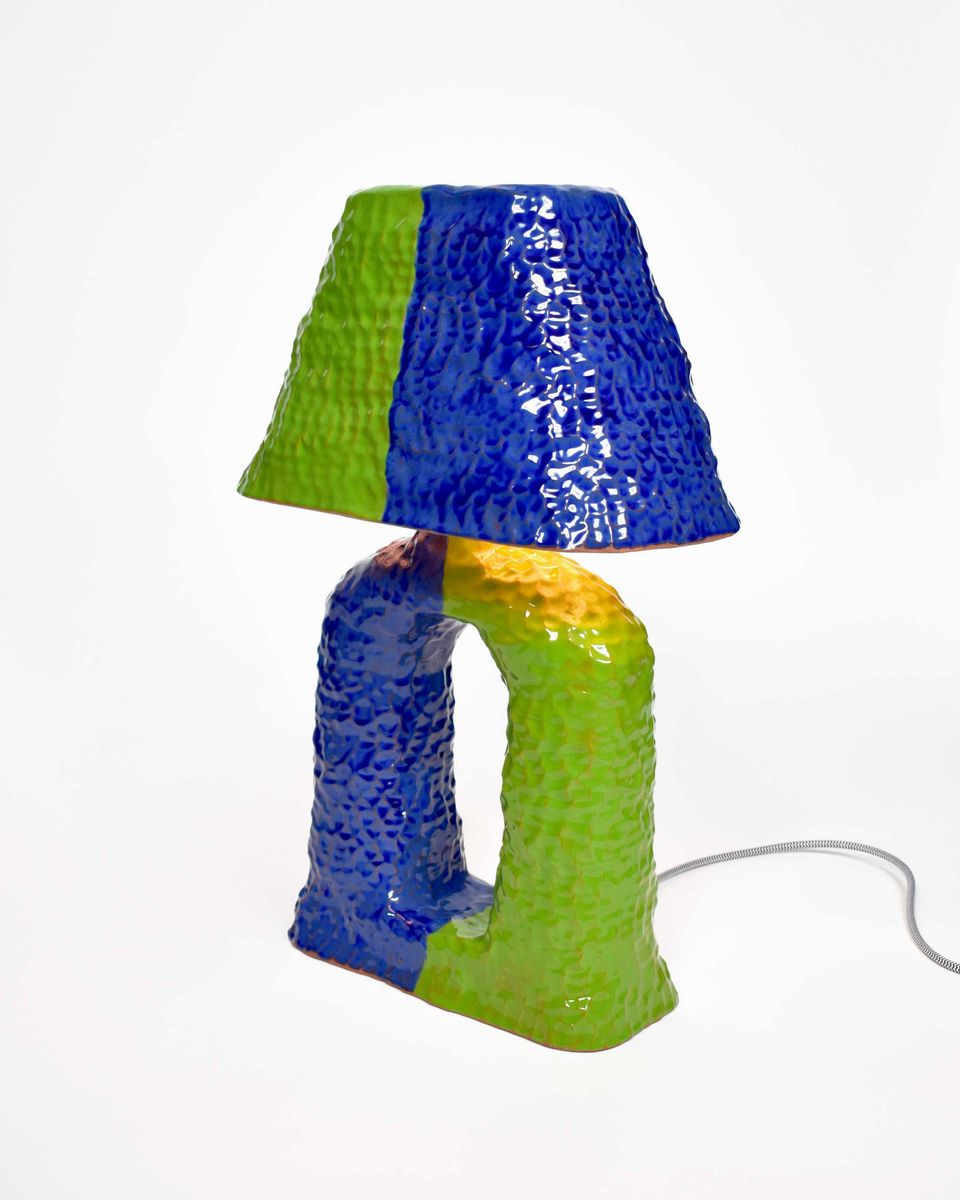 Sean Gerstley For Superhouse - Keyhole Lamp With Cobalt And Green Glazes