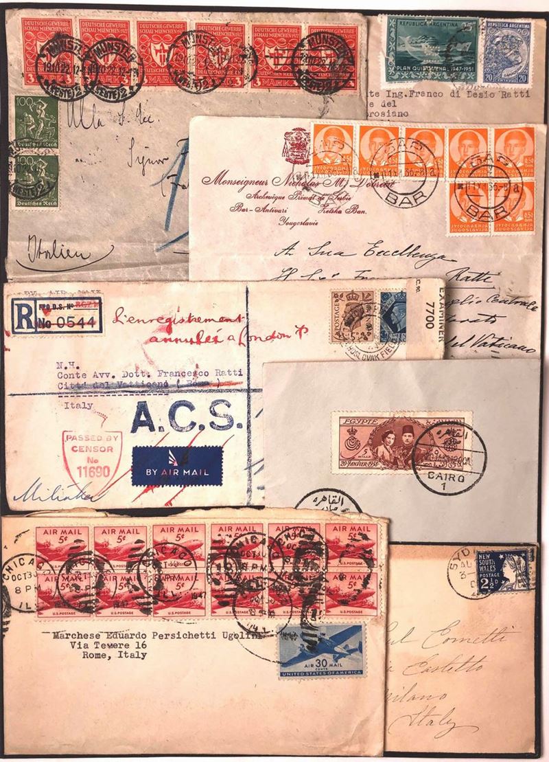 1922/1952, Mondiali, 80 lettere del periodo da tutto il mondo.  - Asta Filatelia | Cambi Time - I - Cambi Casa d'Aste