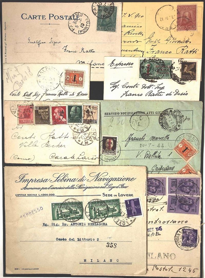 1889/1945, Regno d'Italia, 22 lettere e 20 cartoline.  - Asta Filatelia | Cambi Time - I - Cambi Casa d'Aste
