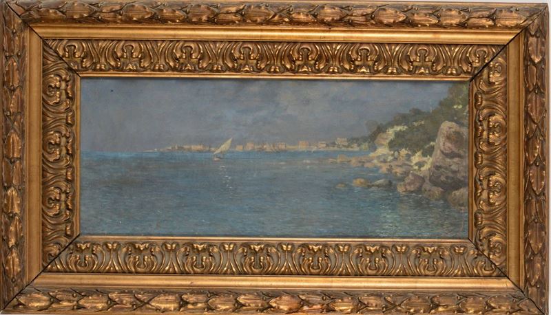 Pittore del XIX-XX secolo Veduta Costiera  - olio su tela - Auction 19th and 20th Century Paintings | Cambi Time - I - Cambi Casa d'Aste