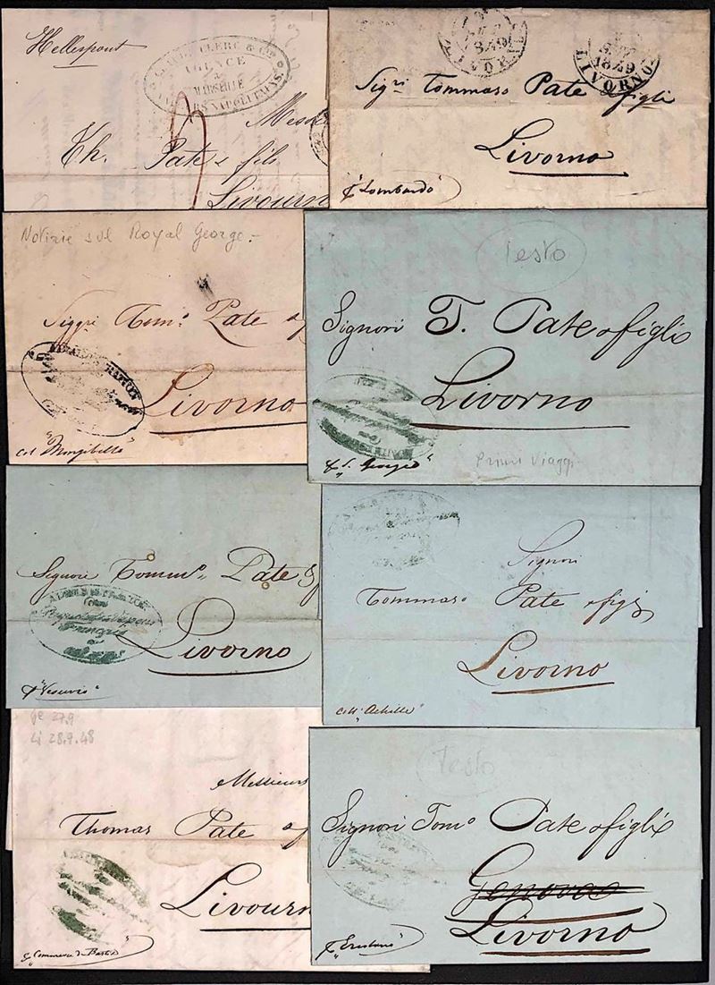 1844/1849, Prefilatelia, 10 lettere del periodo.  - Auction Philately - Cambi Casa d'Aste