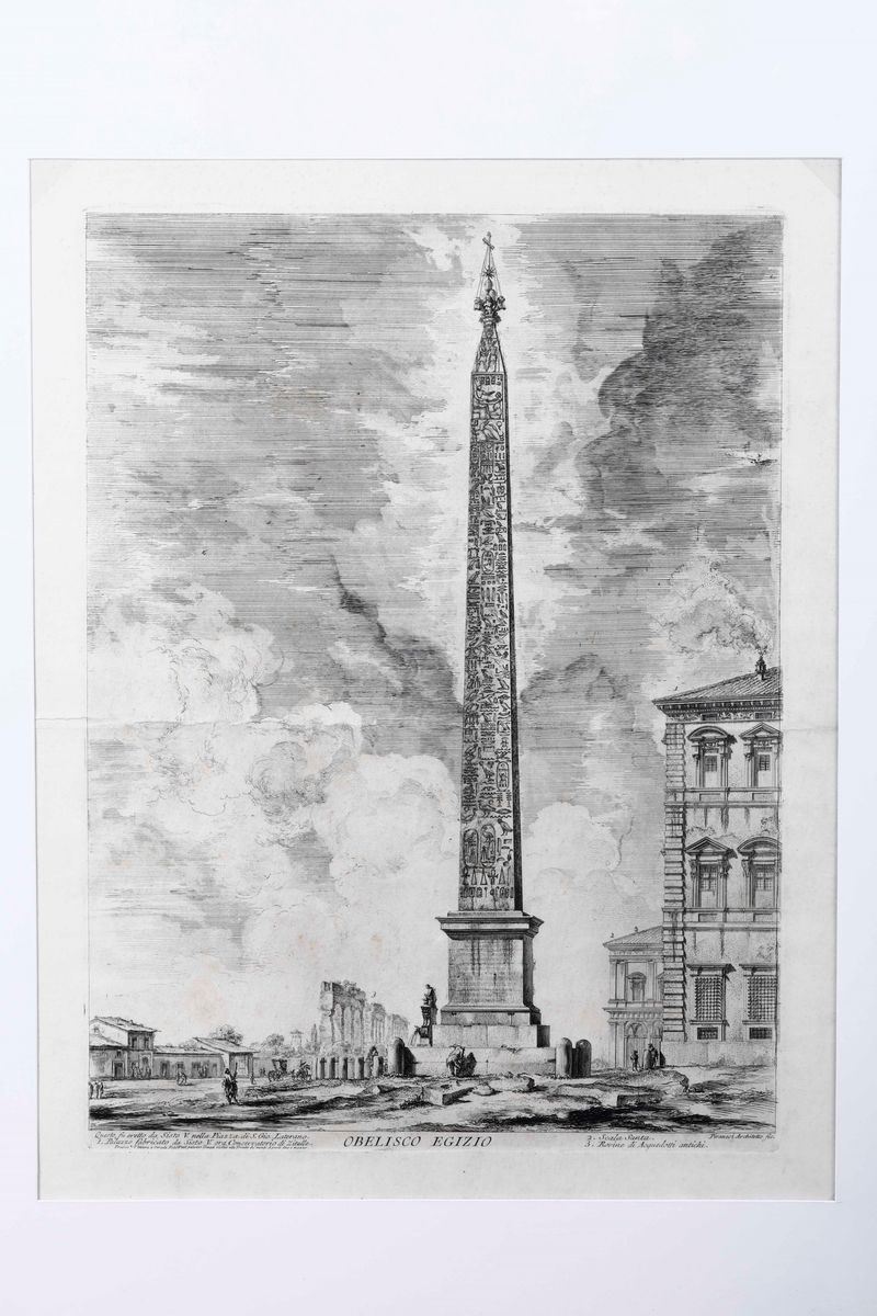 Giovanni Battista Piranesi : Obelisco egizio  - Auction Timed Auction | Antique Books, Prints, Engravings and Maps - I - Cambi Casa d'Aste