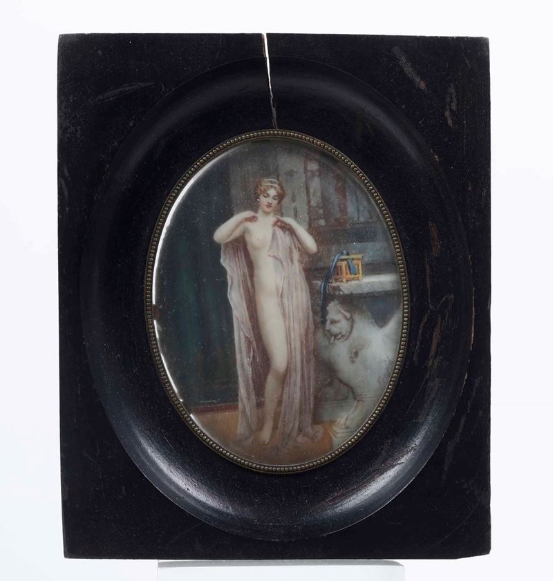 Miniatura raffigurante nudo femminile, firmata Frapié  - Auction Fine Art January | Cambi Time - I - Cambi Casa d'Aste