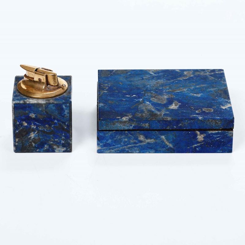 Lotto di un accendino e una scatola lastronati in lapislazzuli, XX secolo  - Auction Fine Art January | Cambi Time - I - Cambi Casa d'Aste
