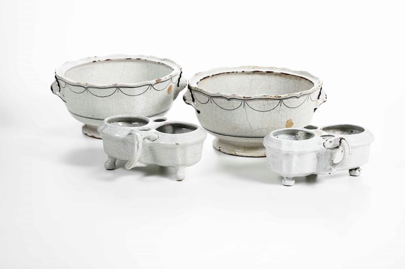 Due oliere e due zuppiere Campania, XVIII e inizio XIX secolo  - Auction Ceramics | Cambi Time - I - Cambi Casa d'Aste