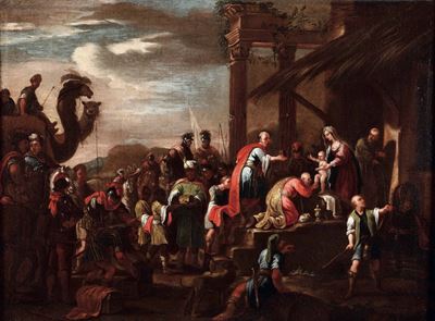 Scuola Italiana del XVIII Secolo Adorazione dei Magi
