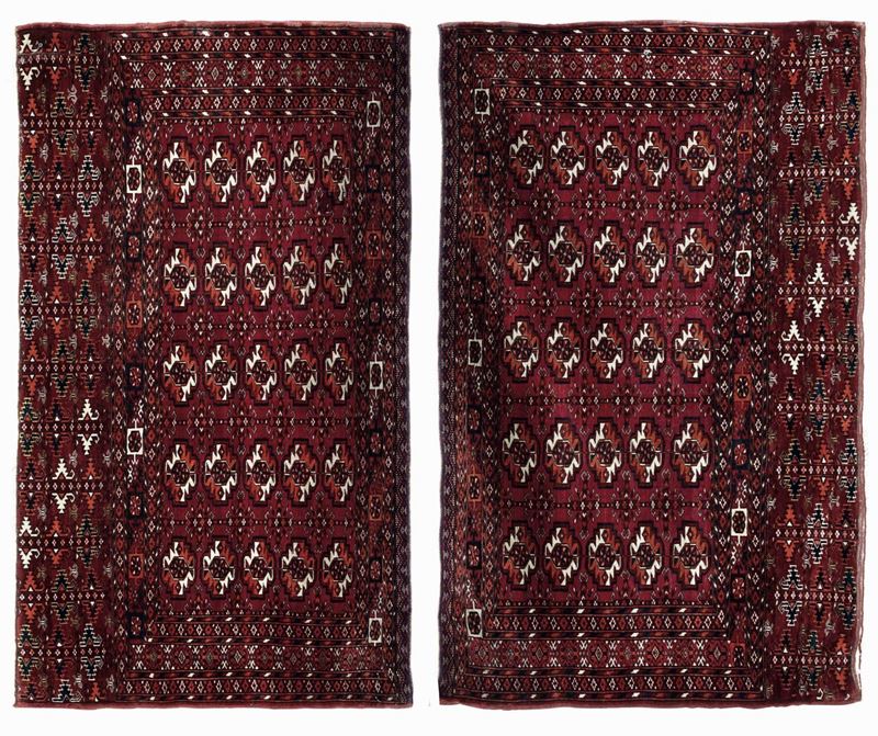 Coppia di chuval  Turkestan occidentale inizio XX secolo  - Auction Antique Carpets - I - Cambi Casa d'Aste