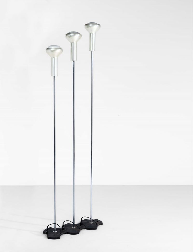 Gino Sarfatti : Set di tre lampade da terra mod. 1073  - Auction Design 200 - I - Cambi Casa d'Aste