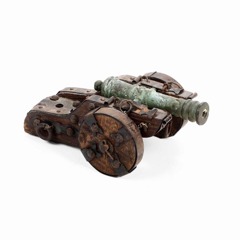 Modellino di cannone in bronzo e legno  - Auction Antique January - Cambi Casa d'Aste
