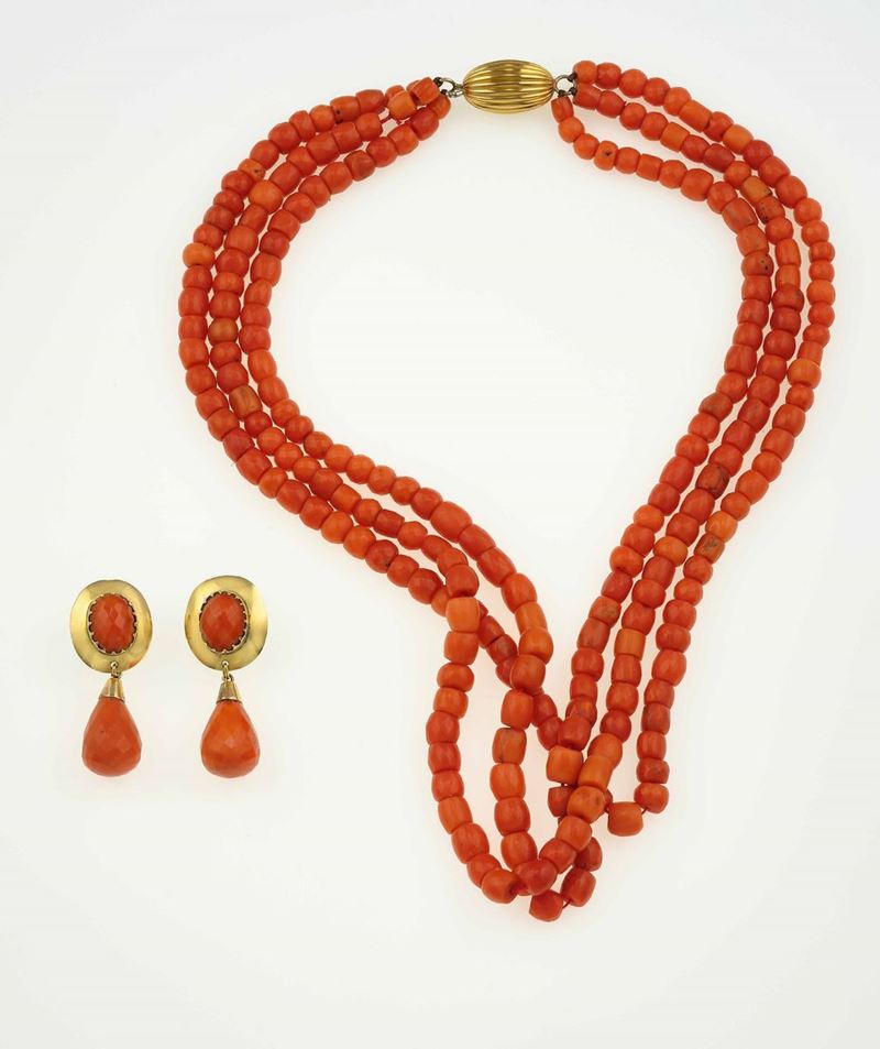 Coral and gold demi-parure  - Auction Fine Jewels - Cambi Casa d'Aste