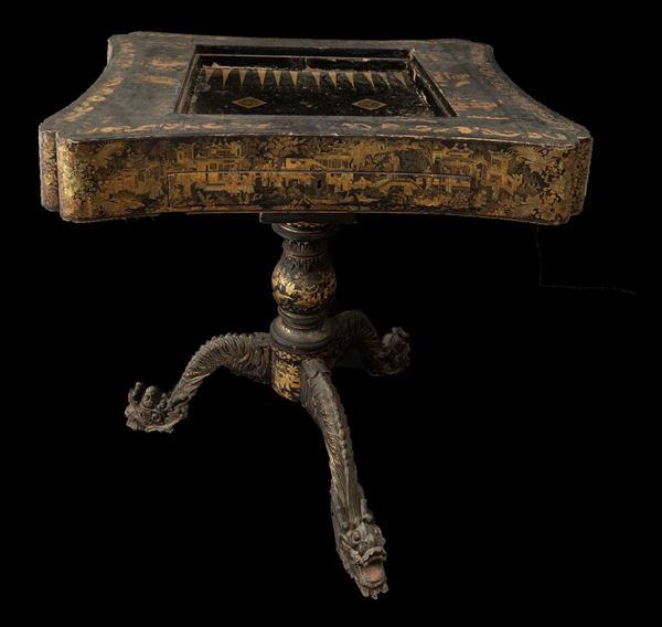 A lacquered wood table, China, 1800s