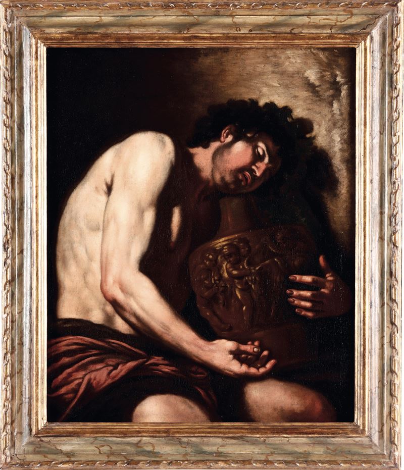 Johann Carl Loth : Giovane uomo addormentato  - olio su tela - Asta Importanti Dipinti Antichi - Cambi Casa d'Aste