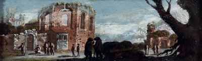 Scuola del XVIII Secolo Paesaggio con Figure