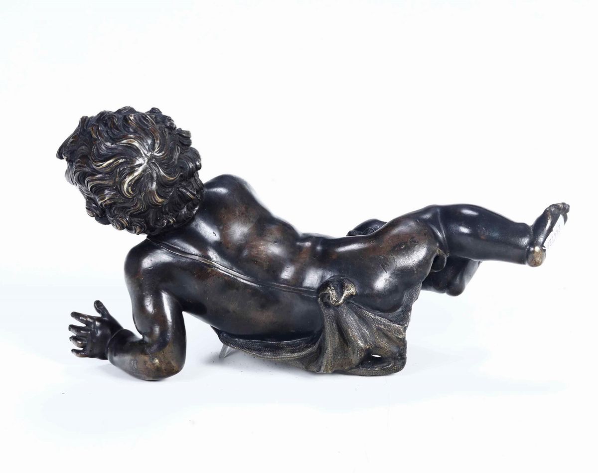 Putto in Bronzo Patinato. Fonditore del XIX Secolo