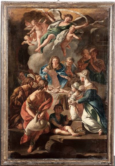 Scuola Napoletana del XVIII Secolo Adorazione dei Pastori e Natività