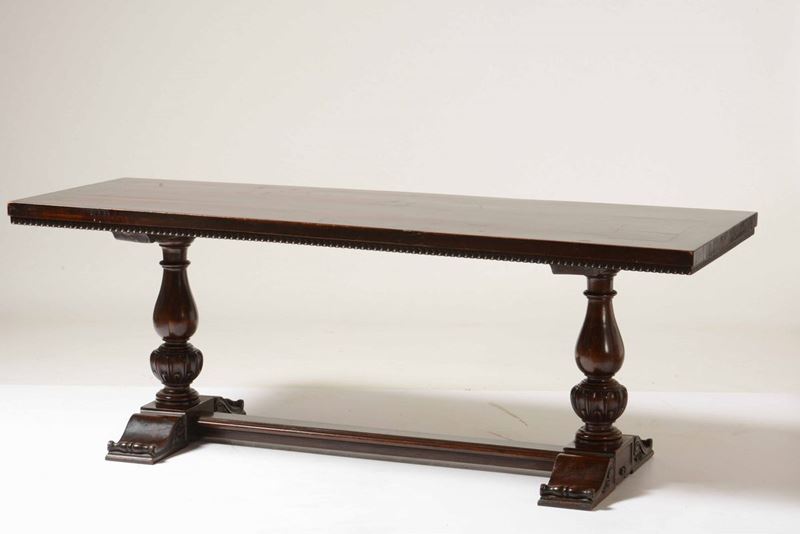 Grande tavolo in legno intagliato  - Auction A Lombard Property | Cambi Time - Cambi Casa d'Aste