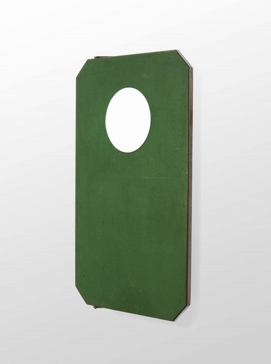 Osvaldo Borsani - Appendiabiti Mod. At15 a Pannello Girevole con Specchio. Struttura in Legno e M...
