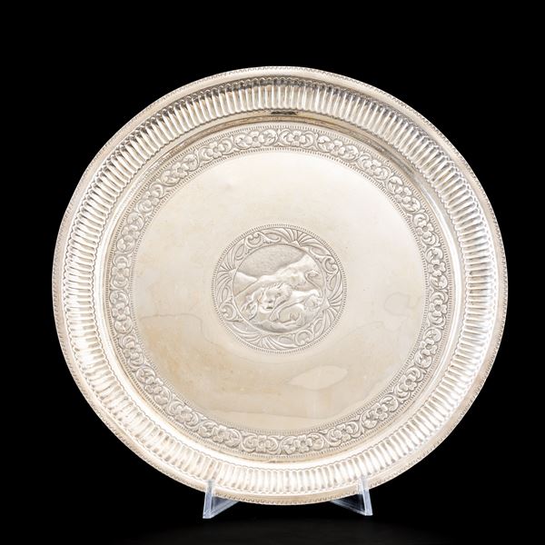 A silver plate, India, 1800s