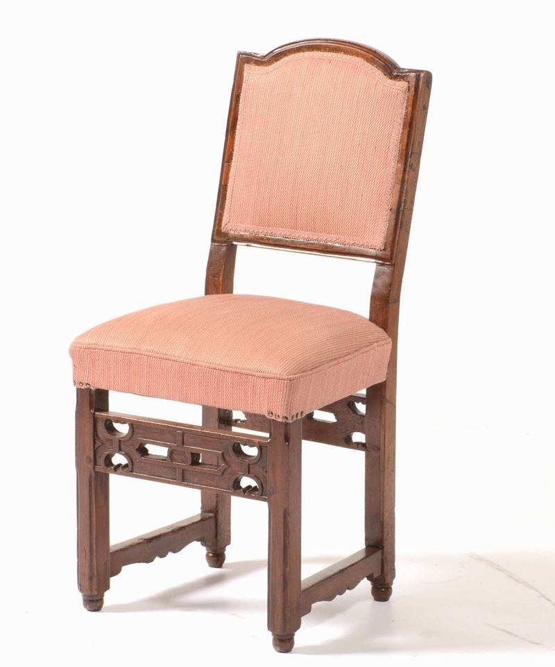 Sedia in legno intagliato. XIX secolo  - Auction A Lombard Property | Cambi Time - Cambi Casa d'Aste