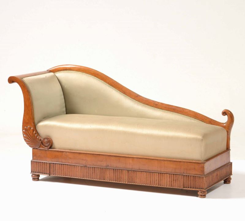 Dormeuse Carlo X lastronata e intagliata, XIX secolo  - Auction A Lombard Property | Cambi Time - Cambi Casa d'Aste
