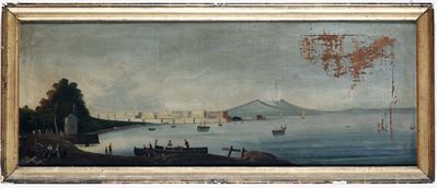 Pittore del XIX Secolo Veduta di Napoli