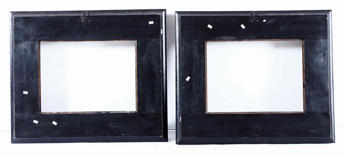 Coppia di Cornici in Legno Ebanizzato, XVIII-XIX Secolo