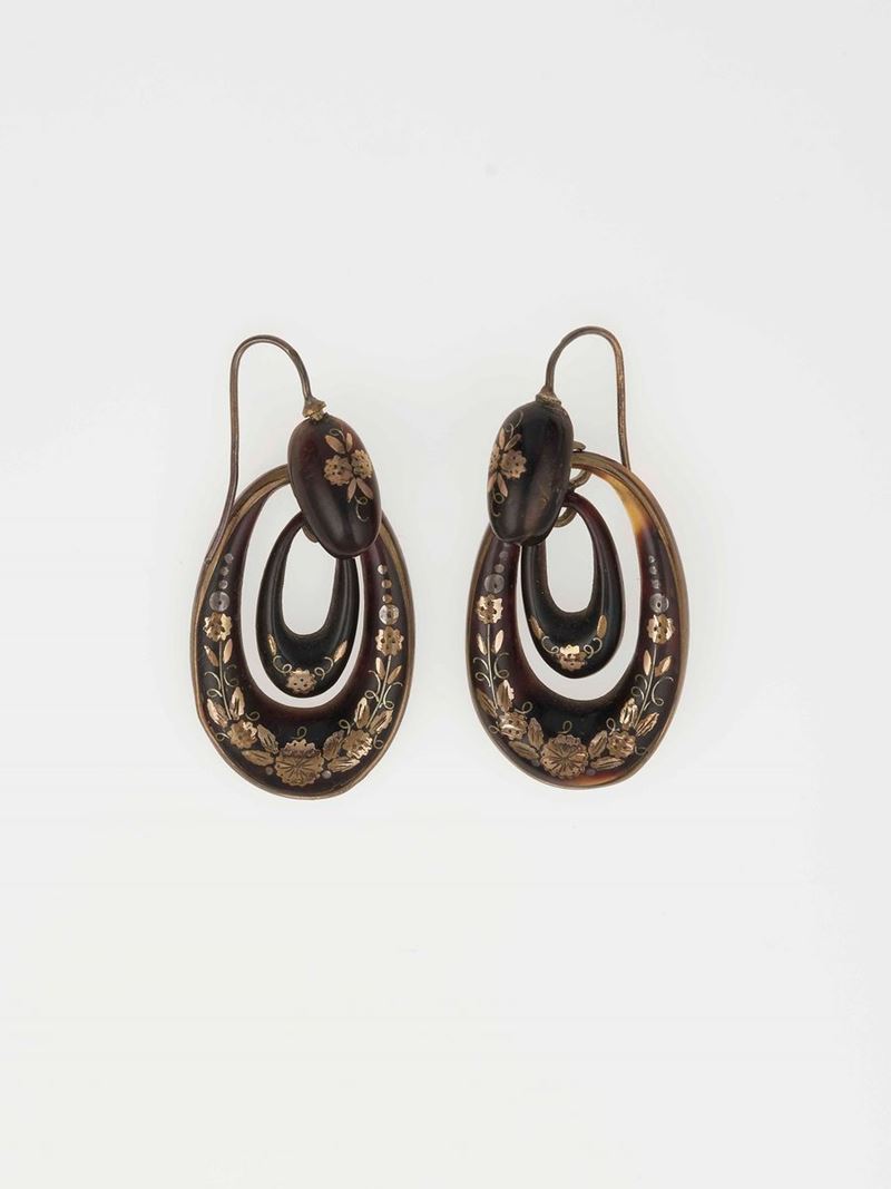 Pair of gold and silver earrings  - Auction Fine Jewels - Cambi Casa d'Aste