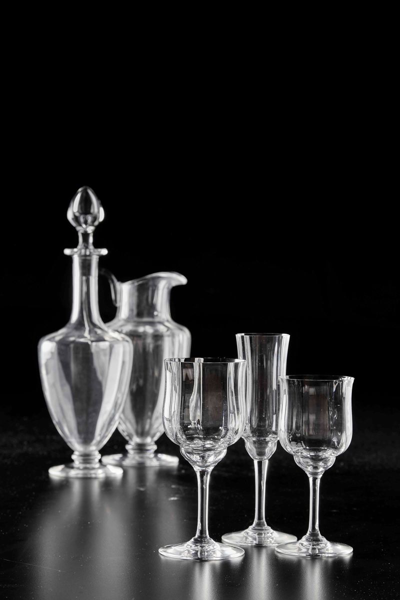 Servizio di Calici “capri” Francia, Manifattura Baccarat, Seconda Metà del XX Secolo