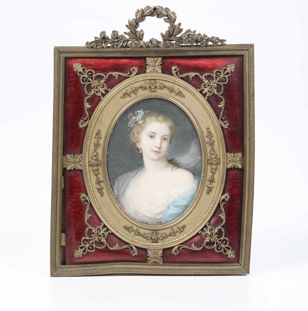 Ritratto femminile, stampa. Francia, XIX-XX secolo