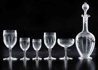 Servizio di Calici Francia, Manifattura Baccarat, Fine del XIX o Inizio del XX Secolo